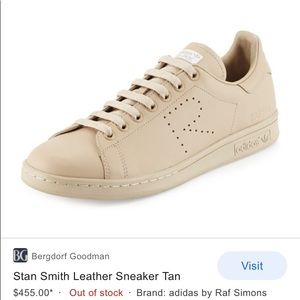 ADIDAS by RAF SIMONS Sz 6.5 tan leather Stan Smith